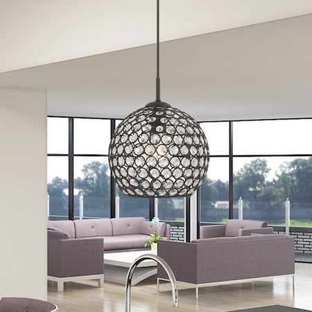 Cassandra 1 Light Black Mini Pendant MPN:40440-04