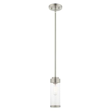Hillcrest 1 Light Brushed Nickel Mini Pendant MPN:40470-91
