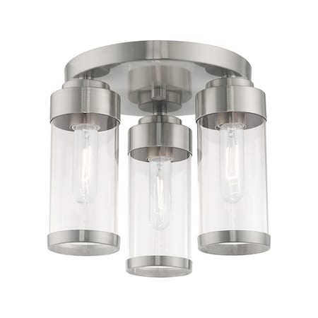 Hillcrest 3 Light Brushed Nickel Ceiling MPN:40474-91