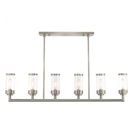 Hillcrest 6 Light Brushed Nickel Linear MPN:40476-91