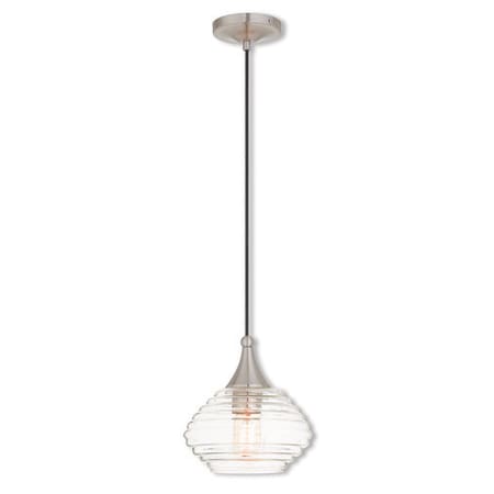 Art Glass Mini Pendants 1 Light Brushed Nickel Mini Pendant MPN:40610-91
