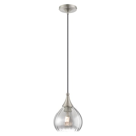 Art Glass Mini Pendants 1 Light Brushed Nickel Mini Pendant MPN:40645-91
