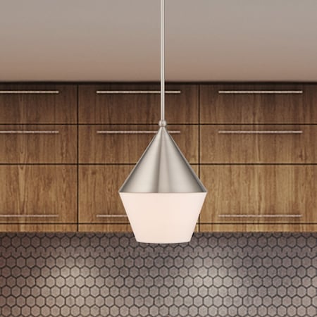 Stockholm 1 Light Brushed Nickel Mini Pendant MPN:40684-91