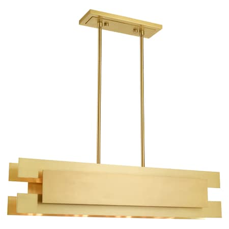 Varick 4 Light Satin Brass Linear Chandelier MPN:40694-12