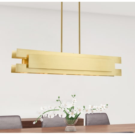 Varick 5 Light Satin Brass Linear Chande MPN:40695-12