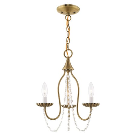 Alessia 3 Light Antique Brass Mini Chandelier MPN:40793-01