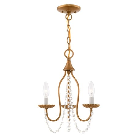 Alessia 3 Light Antique Gold Leaf Mini Chandelier MPN:40793-48