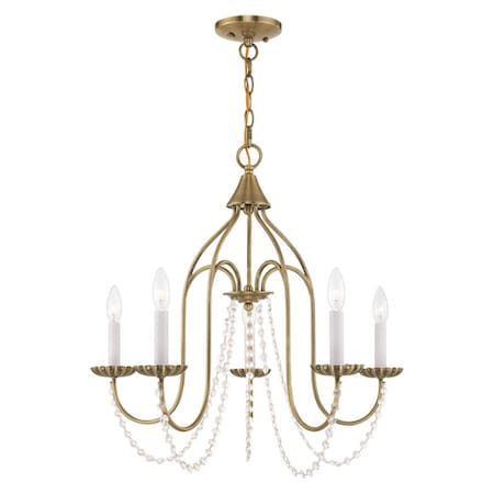Alessia 5 Light Antique Brass Chandelier MPN:40795-01