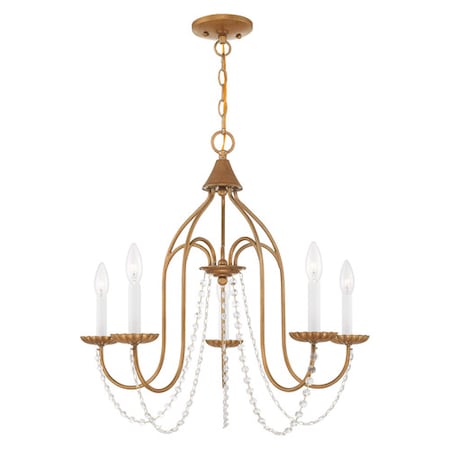 Alessia 5 Light Antique Gold Leaf Chandelier MPN:40795-48