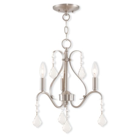 Caterina 3 Light Brushed Nickel Mini Chandelier MPN:40843-91