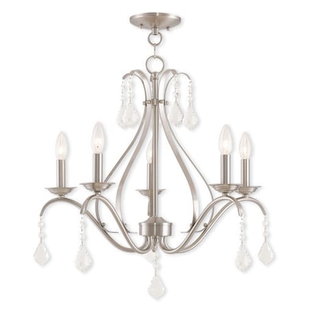Caterina 5 Light Brushed Nickel Chandelier MPN:40845-91