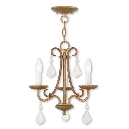 Daphne 3 Light Antique Gold Leaf Mini Ch MPN:40873-48