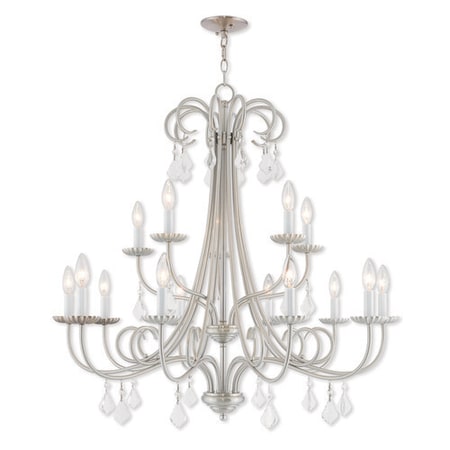 Daphne 15 Light Brushed Nickel Foyer Chandelier MPN:40879-91
