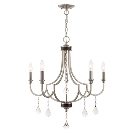 Glendale 5 Light Brushed Nickel Chandelier MPN:40885-91