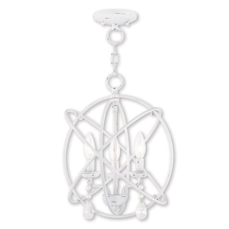Aria 3 Light Antique White Convertible Mini Chandelier/Ceiling Mount MPN:40904-60