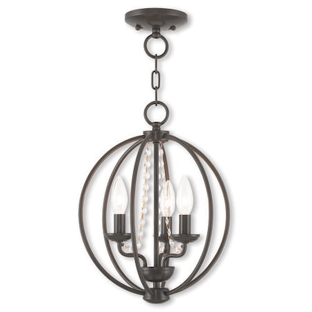 Arabella 3 Light English Bronze Convertible Chandelier/Ceiling Mount MPN:40913-92