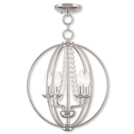 Arabella 4 Light Polished Chrome Convertible Chandelier/Ceiling Mount MPN:40914-05