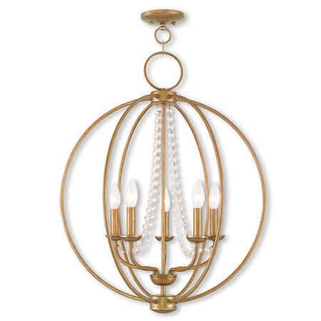 Arabella 5 Light Antique Gold Leaf Chandelier MPN:40915-48