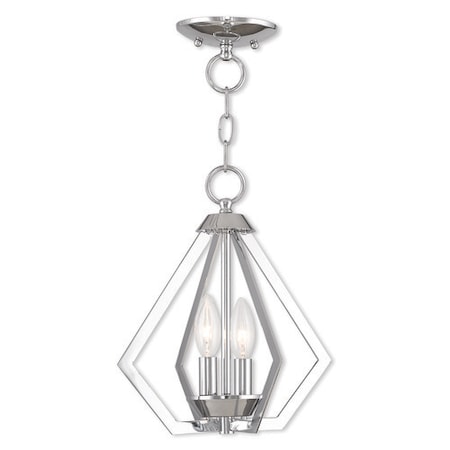 Prism 2 Light Polished Chrome Convertible Chandelier/Ceiling Mount MPN:40922-05