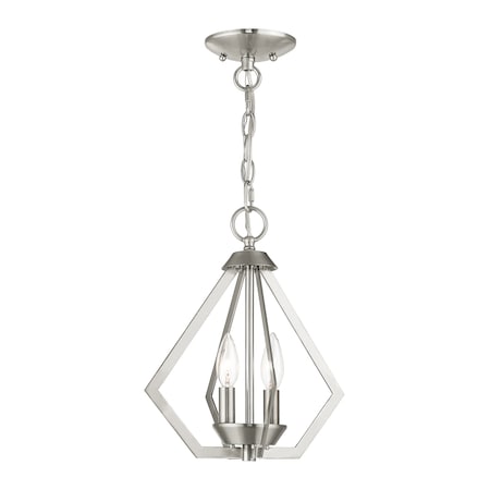 Prism 2 Light Brushed Nickel Convertible Chandelier/Ceiling Mount MPN:40922-91
