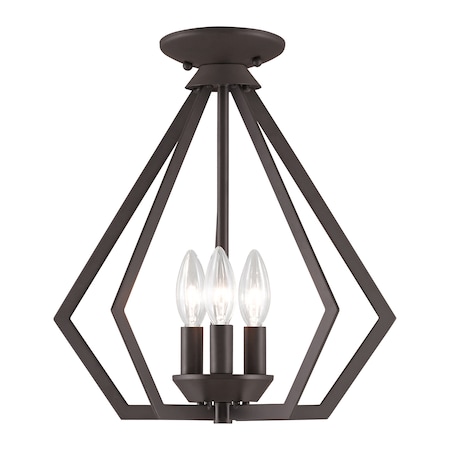 Prism 3 Light Bronze Convertible Mini Chandelier/Ceiling Mount MPN:40923-07