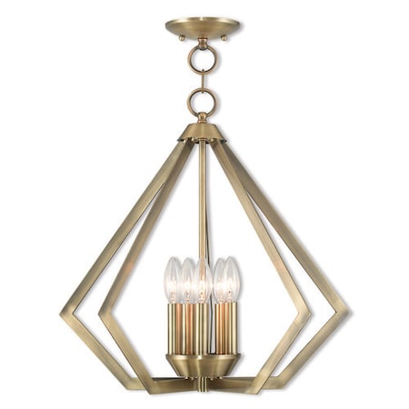 Prism 5 Light Antique Brass Chandelier MPN:40925-01