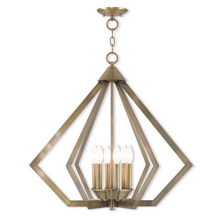 Prism 6 Light Antique Brass Chandelier MPN:40926-01