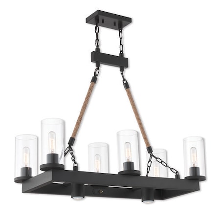 Metuchen 8 Light Bronze Linear Chandelier MPN:41066-07