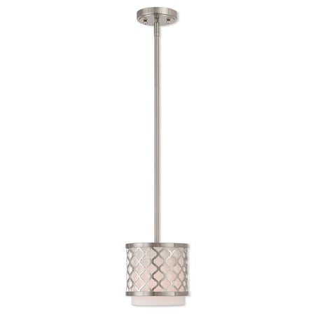 Arabesque 1 Light Brushed Nickel Mini Pendant MPN:41101-91