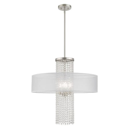 Bella Vista 4 Light Brushed Nickel Pendant Chandelier MPN:41122-91