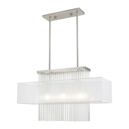 Alexis 3 Light Brushed Nickel Linear Chandelier MPN:41143-91