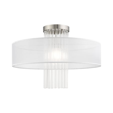 Alexis 1 Light Brushed Nickel Ceiling Mount MPN:41147-91