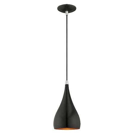 Metal Shade Mini Pendants 1 Light Shiny Black Mini Pendant MPN:41171-68