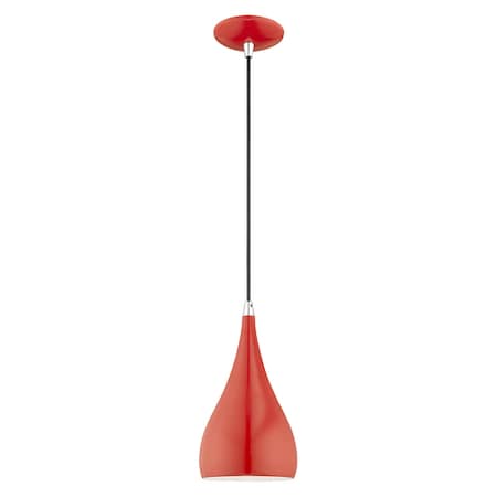 Metal Shade Mini Pendants 1 Light Shiny Red Mini Pendant MPN:41171-72