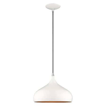 Metal Shade Mini Pendants 1 Light Shiny White Mini Pendant MPN:41172-69