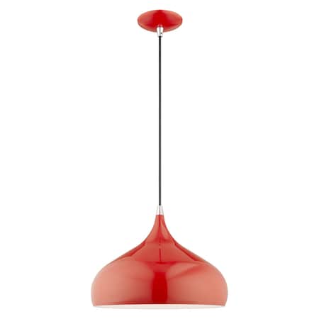 Metal Shade Mini Pendants 1 Light Shiny Red Mini Pendant MPN:41173-72