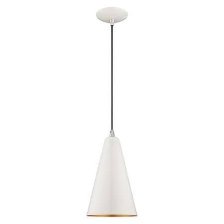 Metal Shade Mini Pendants 1 Light Shiny White Mini Pendant MPN:41175-69
