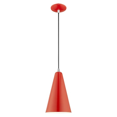 Metal Shade Mini Pendants 1 Light Shiny Red Mini Pendant MPN:41175-72