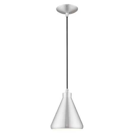 Metal Shade Mini Pendants 1 Light Brushed Aluminum Mini Pendant MPN:41177-66