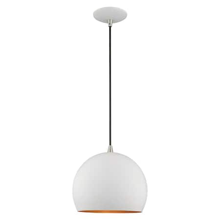 Metal Shade Mini Pendants 1 Light White Mini Pendant MPN:41181-03
