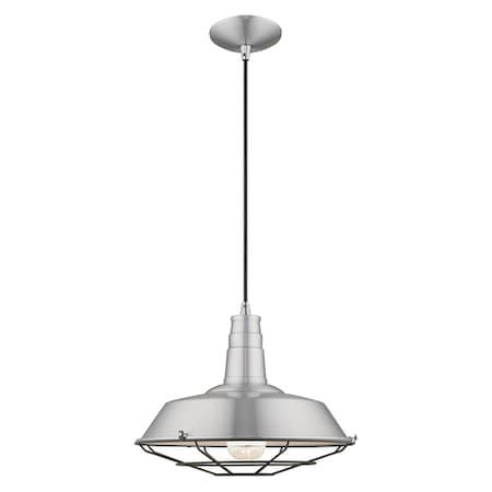 Metal Shade Mini Pendants 1 Light Brushed Aluminum Mini Pendant MPN:41184-66