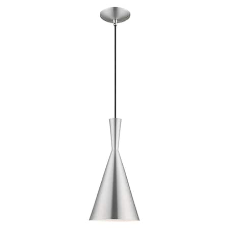 Metal Shade Mini Pendants 1 Light Brushed Aluminum Mini Pendant MPN:41185-66