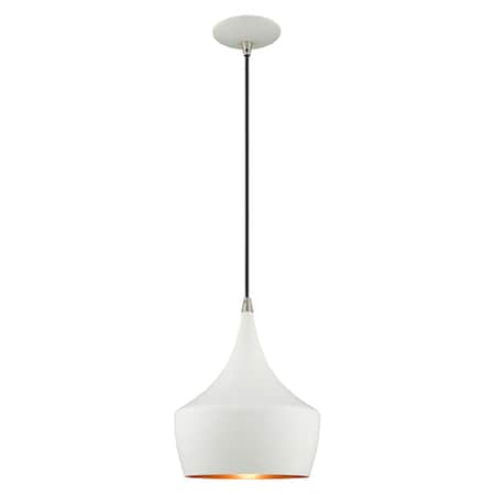 Metal Shade Mini Pendants 1 Light White Mini Pendant MPN:41186-03