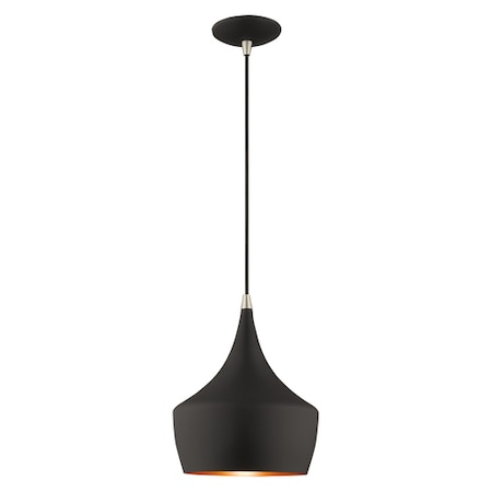Metal Shade Mini Pendants 1 Light Black Mini Pendant MPN:41186-04