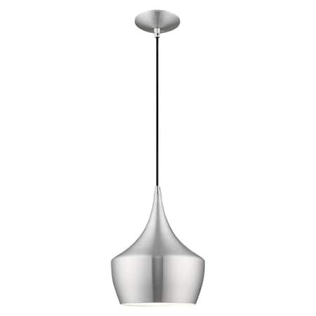 Metal Shade Mini Pendants 1 Light Brushed Aluminum Mini Pendant MPN:41186-66