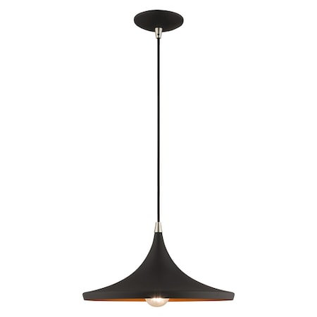 Metal Shade Mini Pendants 1 Light Black Mini Pendant MPN:41187-04