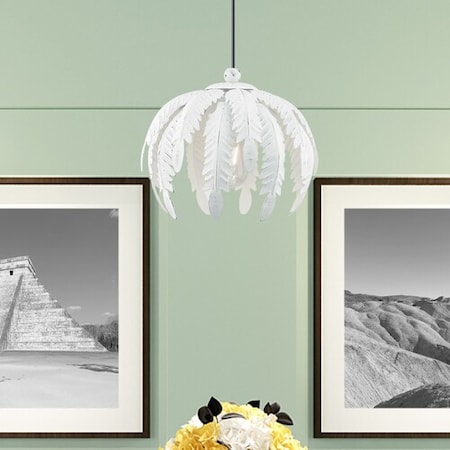 Acanthus 1 Light Antique White Mini Pend MPN:41231-60