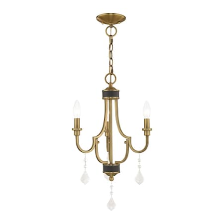 Glendale 3 Light Antique Brass Mini Chandelier MPN:41273-01