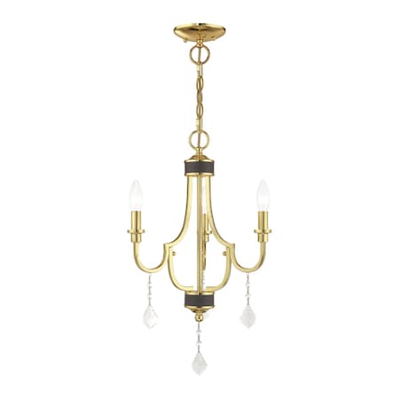 Glendale 3 Light Polished Brass Mini Chandelier MPN:41273-02