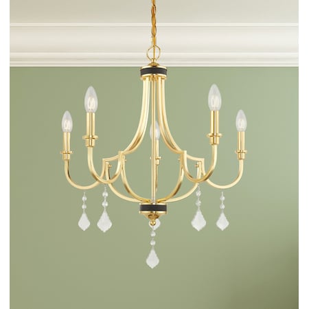 Glendale 5 Light Polished Brass Chandeli MPN:41275-02
